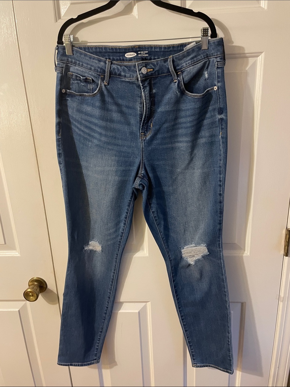 Old Navy Women's Skinny Pop Icon High Rise Jeans in Medium Blue Size 16.